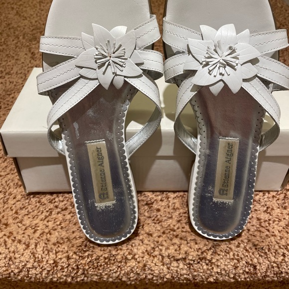 Etienne Aigner Shoes - Etienne Aigner White Leather Sandal